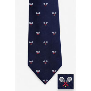 Vintage Cape Cod Neckwear Tennis Tie 🎾 Navy Novelty Preppy